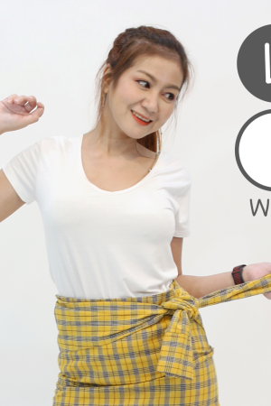 เสื้อยืดคอวี สีขาว - ไซส์ L