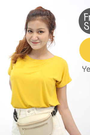 เสื้อยืดแขนล้ำ สีเหลือง