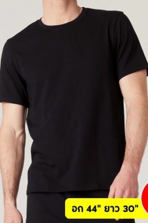 เสื้อยืดคอกลม สีดำ ไซส์ XL ผ้าเกรดพรีเมี่ยม ไม่ย้วย ไม่หด ใส่สบาย (มีไซส์ M-5XL) ใส่ได้ทั้งผู้ชายและผู้หญิง